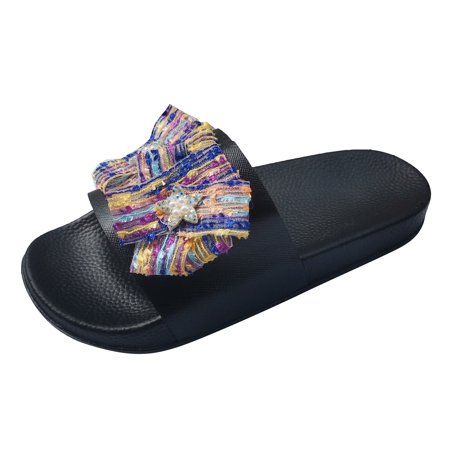 

Slippers for Women Ladies Flat Color Flower Beach Slippers Beach Slippers Fashion Slippers Flat Summer Casual Fashion Sandals Beach Slippers House Slippers Pu 41