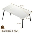thumbnail image 4 of Modern Dining Table, Rectangular 63" Kitchen Table with Marble Sintered Stone Table Top and Metal Legs, Dining Room Table for 6, Slate Dinner Table for Living Room or Office, Table Only, 4 of 5