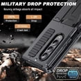 thumbnail image 7 of Compatible Samsung Galaxy Z Fold 4 Case Metal Silicone with Hinge,360°Full-Body Dual Layer Military Shockproof Dustproof Rugged Cover Case for Samsung Z Fold 4 5g Phone Case with Stand Men Black, 7 of 7
