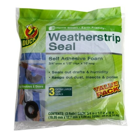 Duck Brand Weatherstrip Seal for Extra-Large Gaps, 3pk