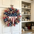 thumbnail image 4 of Nkmbld 4th of July Patriotic Wreaths, Red White Blue Garlands Hanging Sign Independence Day Decorative Door Porch Wall Window Hanging Ornaments, 4 of 8
