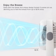 IRIS USA WOOZOO Oscillating Desk Fan, Table Air Circulator, Fan for Bedroom, 3 Speeds, 46ft Max Air Distance, 12 Inches, 112° Adjustable, Black