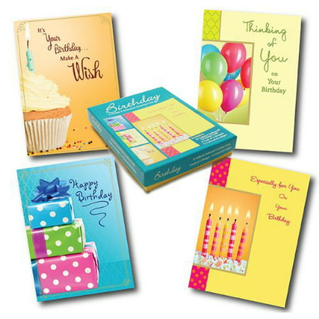 Designer Greetings Birthday Greeting Card Assortment, Box of 12 Cards and 13 Colored Envelopes