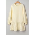thumbnail image 6 of Stylish Beige Long Sleeve Mini Dress with Ruffle Hem - Perfect for Daily Wear, L, 6 of 12