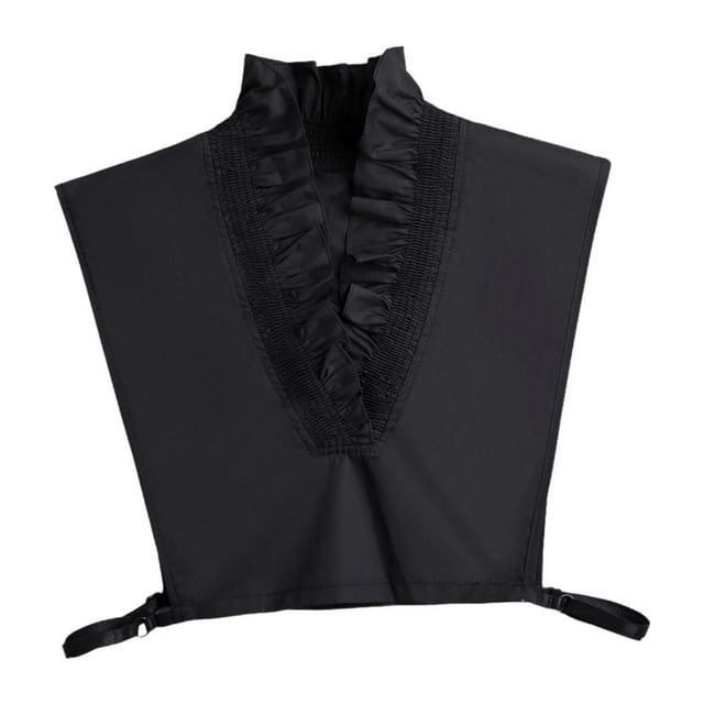 lionlar Femmes Col Montant à Volants Élégant Encolure Demi-Châle Cache-Cou pour Jupe Vêtements Noir
