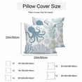 thumbnail image 3 of Waterproof Throw Pillow Covers Set of 2, 26x26 Inch Teal Blue Octopus Coastal Decorative Pillowcases Outdoor Pillow Slip Cushion Covers Set for Couch Tent Nautical Coral Starfish, 3 of 7