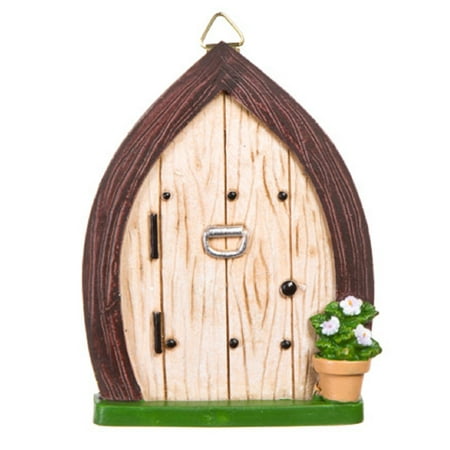 Mini Accents Trophy Darice Miniature Fairy Garden Door with Knocker Accent Figurine Mini Yard Hanging Hook ()