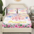 thumbnail image 3 of Erosebridal Magical Castle King Sheet Sets, Pink Rose Bedding King Size, Romantic Princess Reversible Bed Sheets King, Ultra Soft Bedroom Decoration, 4pcs, 3 of 7