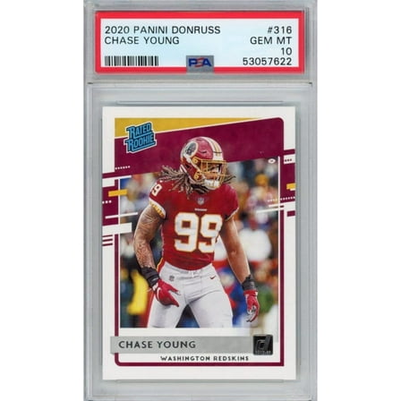 Graded 2020 Panini Donruss Chase Young #316 Rookie RC Football Card PSA 10 Gem Mint