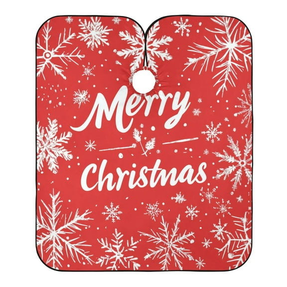 "Hair-Resistant" Barber Cape: Your Shield Against Stray Strands. Christmas Theme Text