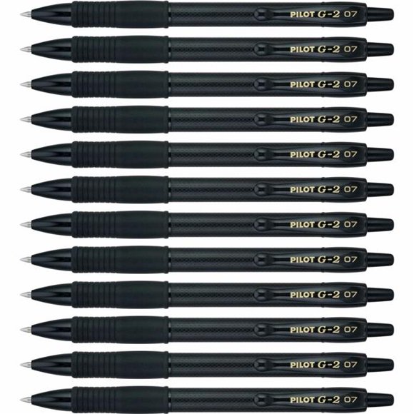 Pilot G2 Edge Gel Pen, Fine Point, 0.7 mm, Black Ink, 12 Count