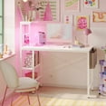 thumbnail image 2 of Bestier 44 inch LED Gaming Desk with Outlets Computer Desk with Storage Shelves Adults, 2 of 10