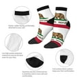 thumbnail image 4 of Women's Men's California Flag Lightweight Ventilation Quarter Ankle Socks, 4 of 7