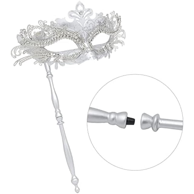 Máscara de disfraces con palo de sujeción Máscara veneciana de disfraces de Halloween Máscara de Mardi Gras para fiesta de mujeres