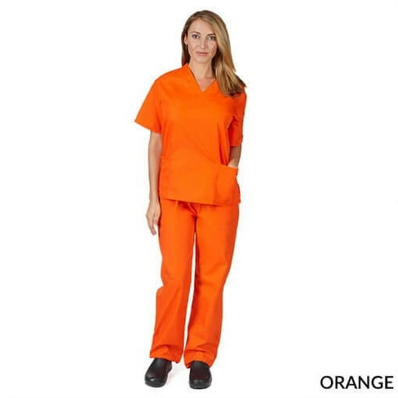 NATURAL UNIFORMS WOMENS SOLID V-NECK SCRUB SET FREE SHIPPING