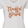 thumbnail image 4 of Inktastic Thankful and Blessed Women's V-Neck T-Shirt, 4 of 5
