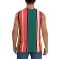 thumbnail image 4 of Gaeub Vertical Stripes Men's Sleeveless Muscle Shirts Workout Tank Tops, Odor Protection and Comfortable - Small, 4 of 8