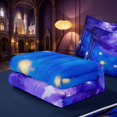 thumbnail image 5 of Homewish Magic Jungle Zipper Queen Comforter Set with Fitted Sheet and 2 Pillowcases for Kids, Happy Halloween Theme Zipper Bedding Set, Navy Blue Reversible, 5 of 7