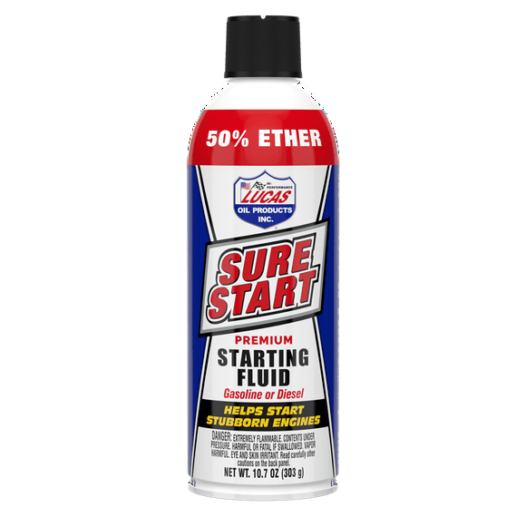 Lucas Oil Starting Fluid 11238 Sure Start; 50 Percent Ether; 10 Ounce Bottle; Single
