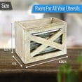 thumbnail image 2 of Rustic Utensil Holder Wooden Kitchen Farmhouse Utensil Holder For Countertop Rustic White, 2 of 7