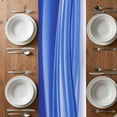 thumbnail image 6 of Blue Striped Table Runner - 90 Inch Long, Kitchen Dining Table Runner Dresser Scarves, Modern Abstract Art Wave Moire Gradient Farmhouse Decor for Coffee Tables Wedding Party Banquet, 6 of 8