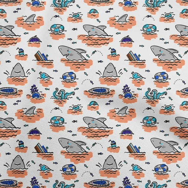 oneOone Georgette Viscose Rust Brown Fabric Beach Hawai Sewing Material Print Fabric By The Yard 42 Inch Wide