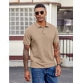 thumbnail image 2 of COOFANDY Mens Polo Shirts Short Sleeve Cotton Pique T-Shirts 2 Buttons Casual Performance Golf Shirts, 2 of 6