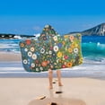 thumbnail image 2 of Yayeee Kids Hooded Towels Toddler Soft Absorbent Beach Bathing Wrap 50" x 23.5", Green Floral Garden, 2 of 5