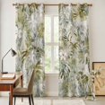 thumbnail image 5 of Kitchen Curtains 84 Inch Length 2 Panels, Tropical Leaf Grommets Window Treatment Curtain, Palm Leaves Plants Vintage Spring Green Thermal Curtains Drapes for Living Room/Bathroom, 5 of 9