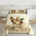 thumbnail image 3 of Manfei Rustic River Bedding Comforter Set,Brown Mallard Duck Twin Comforter Sets,Country Farmhouse Lodge Bedding Set For Men Women,Microfiber Bedroom Decor Reversible,2pcs, 3 of 9