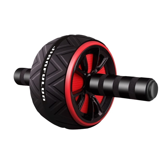 Rouleau d'Exercice Abdominal Double Roue Rouleau d'Entraînement Abdominal Accessoire de Sport pour Homme Femme (Noir)