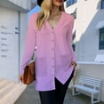 thumbnail image 6 of idosla Long Cardigans for Women Open Front Lightweight Tie Dye Trendy Cardigans Long Sleeve Button Up Cardigan with Pocket (Light Purple, XXL), 6 of 8