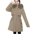 thumbnail image 2 of HAPIMO Women'S Windproof Fleece Lined Faux Fur Detachable Hood Winter Parka Coat Jacket Thicken Coat Brown L, 2 of 4