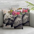 thumbnail image 3 of Awypu  Throw Pillow Covers Animal Elephant Head with Watercolor Flower Wreath Square Standard Home Decorative Pillow Cases Cushion Cover 24x24in, 3 of 5