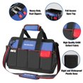 thumbnail image 3 of Bolsa de herramientas WORKPRO impermeable de 18 pulgadas con 20 bolsillos y correa, 3 of 9