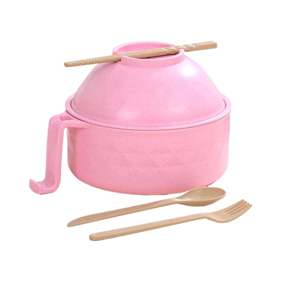 Advancent Necesidades del dormitorio universitario Tazón de fideos multifuncional Sartén de fideos rápidos Lamian para poner instantáneo Cocina y Comedor Rosa