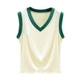 thumbnail image 2 of Fartey Colorblock Tank Tops for Women Elegant Ribbed V Neck Undershirts Loose Casual Summer Sleeveless Shirt Fashion Beach Vacation Tanks Green M, 2 of 3