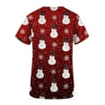 thumbnail image 3 of Luxalzxs Scrub Tops for Women Snowflakes Printed Short Sleeve Nurse Working Uniform with Pocket Summer Holiday Tunic Blouse, 3 of 4