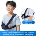 thumbnail image 2 of Velpeau Kids Arm Sling Shoulder Immobilizer with Waist Strap -Ventilated & Breathable Support Brace for Children, Boys, Girls (Mesh-Blue, Right, 2XS), 2 of 6