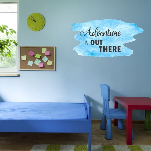Adventure Wall Decals for Boys Bedroom - Typography on watercolor Background Adventure DIY & Creativity Boy Girl Bedroom Wall Sticker - Size: 40 In x 20 In