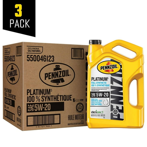 Pennzoil Platinum® Full Synthetic Motor Oil with PurePlus Technology™ 5W-20 jugs 3x5L