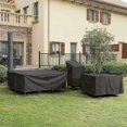 thumbnail image 4 of Funda para muebles de jardín de 213 x 132 x 74 cm, impermeable, resistente al viento y al polvo, de tela Oxford negra, con hebilla de cierre. Lona protectora para mesas y sillas., 4 of 5