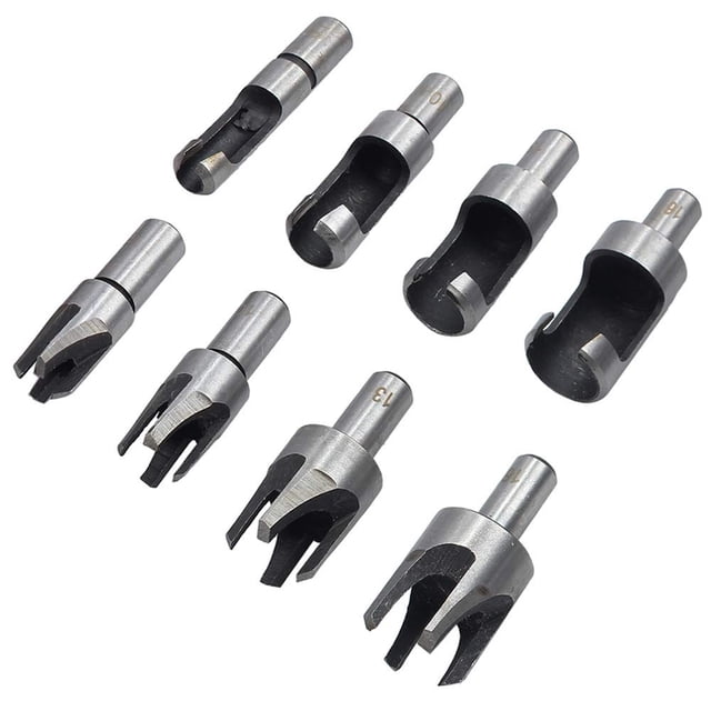 Juego de brocas de garra recta y cónica de acero al carbono, cortador de madera, herramienta de corte de sierra perforadora para carpintería, 5/8 ", 1/2", 3/8 ", 1/4", 8 Uds.