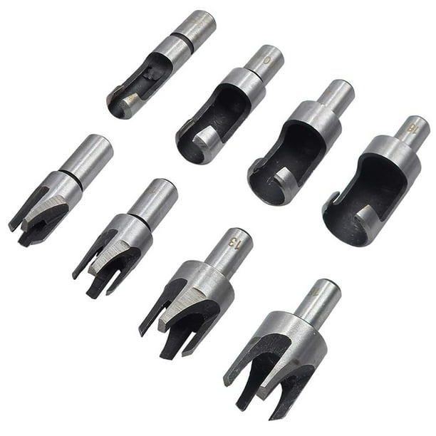 Juego de brocas de garra recta y cónica de acero al carbono, cortador de madera, herramienta de corte de sierra perforadora para carpintería, 5/8 ", 1/2", 3/8 ", 1/4", 8 Uds.