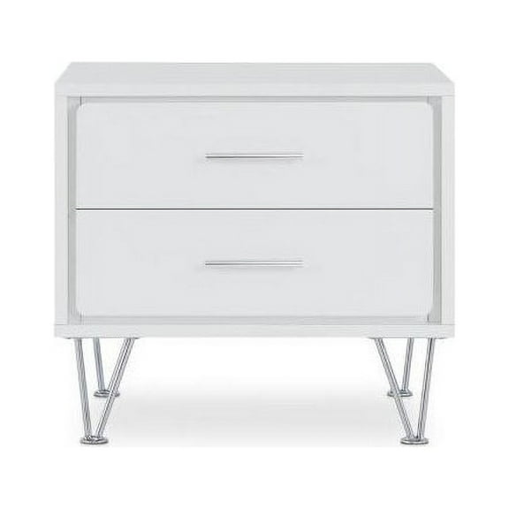 Bowery Hill 2 Drawer Nightstand in White