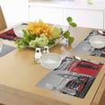 thumbnail image 4 of Ambesonne Europe Place Mats Set of 4, London Retro Phone Booth, Standard Size, Red Grey, 4 of 6