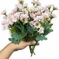thumbnail image 1 of Yuarrent Crisantemos realistas para decoración de exteriores, ramo de crisantemos artificiales de plástico resistente al agua y para Flores artificiales rosa, 1 of 6