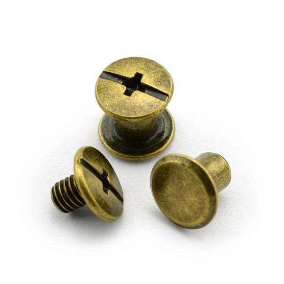 LQ Industrial 120pcs Chicago Screw Slotted Philip Head Binding Screws Rivet Book Binding DIY Leather Craft Assembly Bolt 5x6mm Bronze