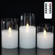 thumbnail image 1 of Velas LED sin llama GenSwin de vidrio transparente con control remoto (juego de 3), 1 of 5