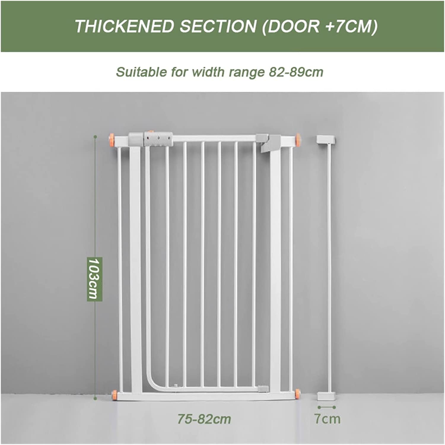 Gamvdout Pet Safety Gate, Extra Tall 103Cm Safety Gate Fence, Dog Gate Fence, for Stairs Doorways Hallways/White/110-117Cm